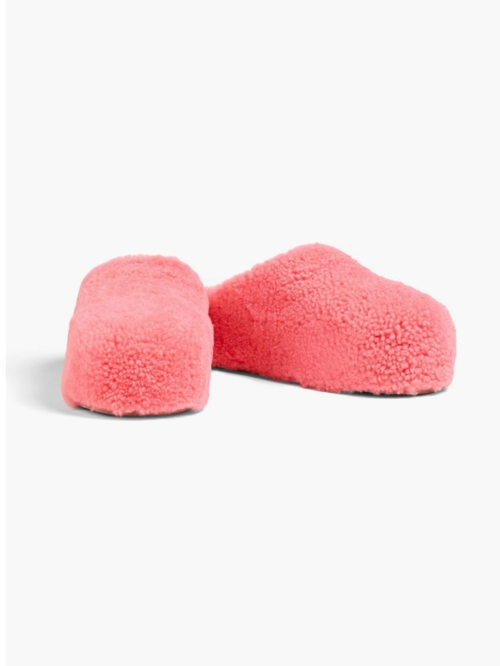 Amina Muaddi Giuly Shearling Slippers Pink Size 11/ EU 42 Made In Italy